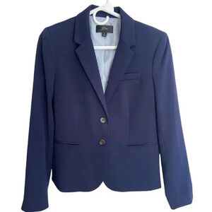 J. Crew Navy Blue Double Button Career Blazer Size Small Navy Classic Preppy